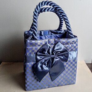 NaRaYa Double Handle Satin Bow Tote Bag